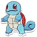 Squirtle Bulbasaur Pokemon GO Pokeball Pikachu Patch Iron on Embroidered Applique Cartoon Comic Collection (squirtle 2.5