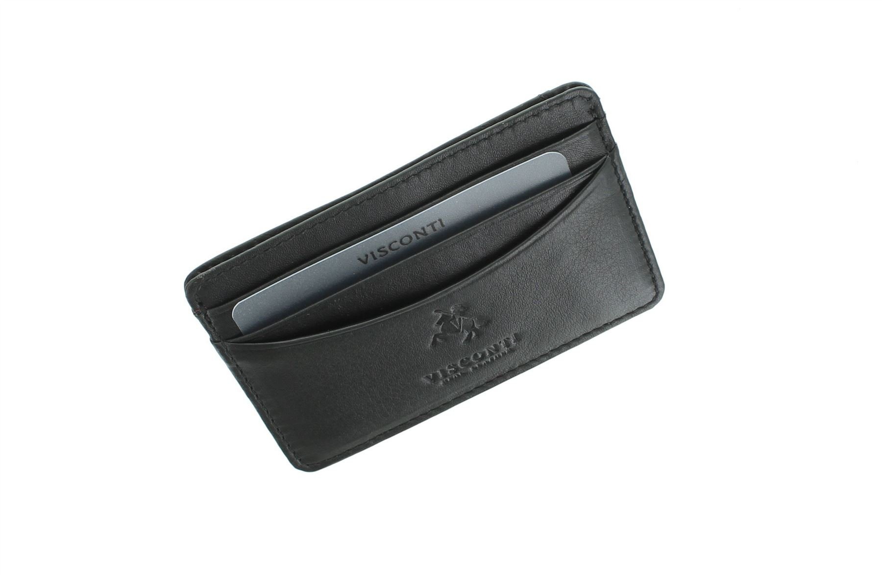 VISCONTI Slim Collection Razor Leather Credit Card Holder VSL25 Black