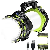 HAASHADA Big LED Searchlights Spotlight Lantern Flashlights, 22000LM 6 Modes Rechargeable Handheld Camping Hunting Lamp Portable Work Lights for Indoor Outdoor Emergency