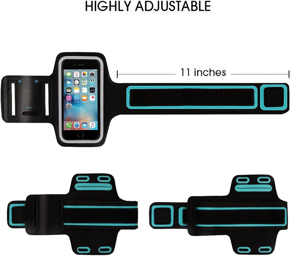 For Apple iPhone SE 5 5S Sports Armband Gyms Fitness Workout ARM Band Cover Strap (Black/Grey), Black / Grey, Sony Xperia Z1 Z2 Z3 - Image 3
