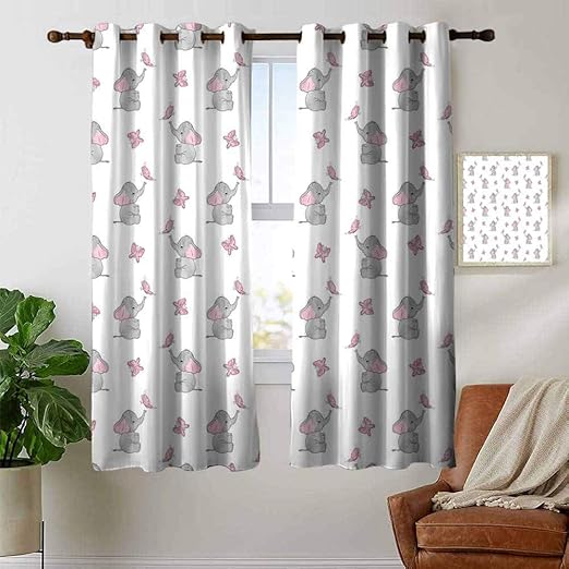 Curtains Elephant Nursery Decor Baby Elephants Playing With