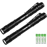 LE LED Pen Flashlights, Lightweight, Mini, Waterproof Pocket Flashlight with Clip, 2 Pack Small Flashlights for Inspection, Work, Emergency