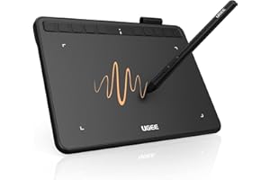 Ugee Drawing Tablet 6.5x4 Inches Computer Graphics Tablets with 10 Hot Keys，Digital Tablet Battery-Free Stylus 8192 Pressure 