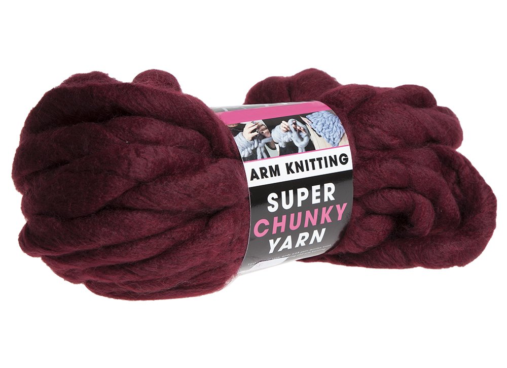 CHUNKY ARM KNITTING WOOL,250G & 12.5 METER, THICK SOFT YARN EXTREME KNITTING (PURPLE)