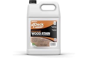 SaverSystems #1 Deck Premium Semi-Transparent Outdoor Wood Stain and Sealer in One - Water Based Wood Stain for Decks, Fences, & Siding - 1 Gallon (Dark Walnut)