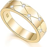 LEONIDS Dainty Eternity Wedding Rings for Women | Moissanite or Lab Grown Emerald 925 Sterling Silver 14K Gold Plated Stackable Band Non Tarnish | Birthday Jewelry Gifts for Her Size 4-10