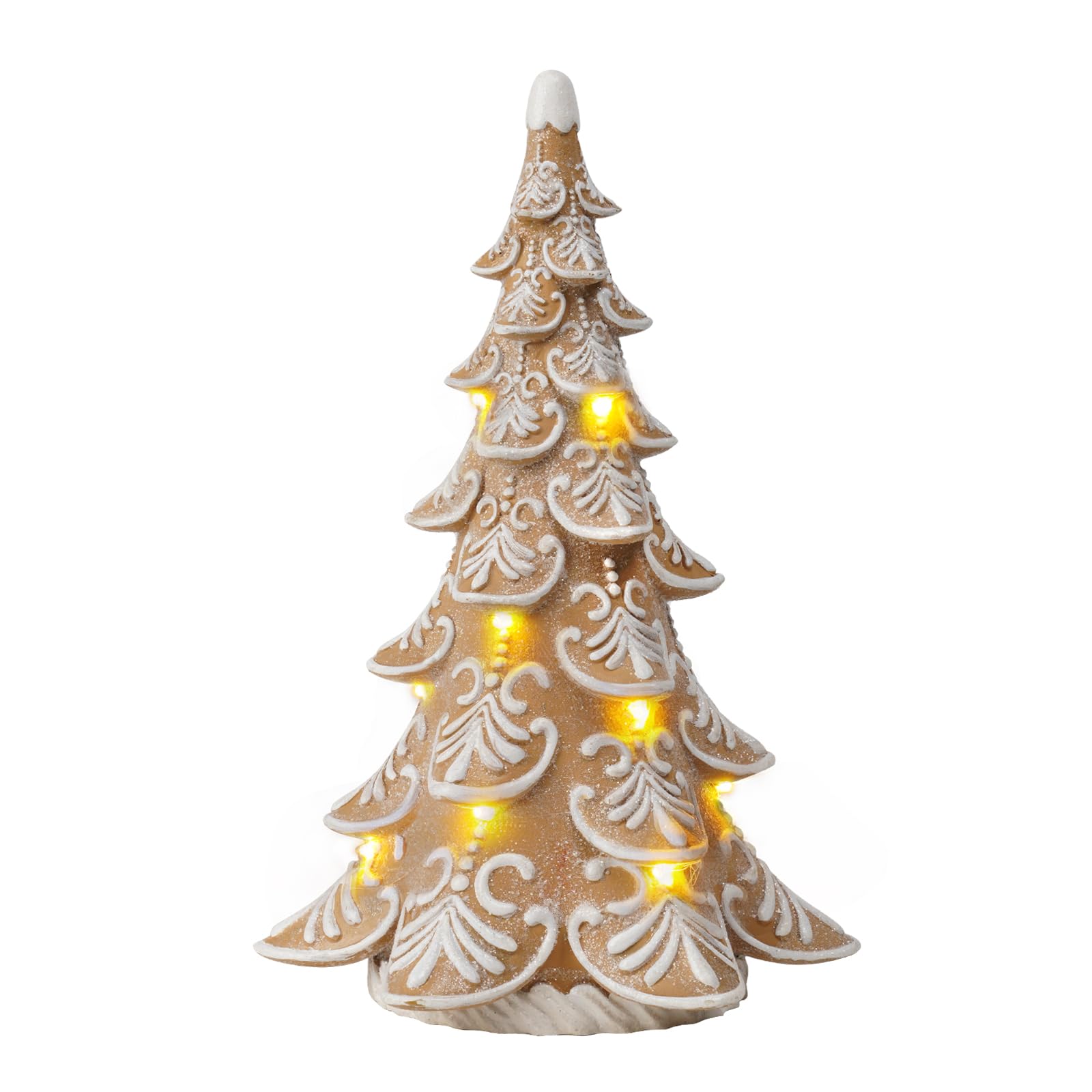 Photo 1 of Cynkeyee Gingerbread Christmas Decorations Tree - Christmas Decoration Indoor with Lights Party Decorations Xmas Decor for Women Table Centerpiece 6.5x4.5x10 Inch