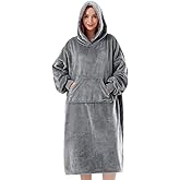 Sioloc Wearable Blanket Hoodie for Women/Kids/Men, Oversized & Cozy Sherpa Lined Hoodie Sweatshirt Blanket