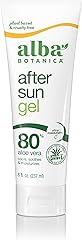 Alba Botanica Aloe Vera Gel for Skin, Cooling After Sun Treatment for Face and Body, Made with Purity Certified 80% Aloe Vera