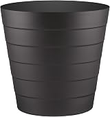 Zuvo 8L Plastic Paper Bin Wave Design Black Office Desk Bin