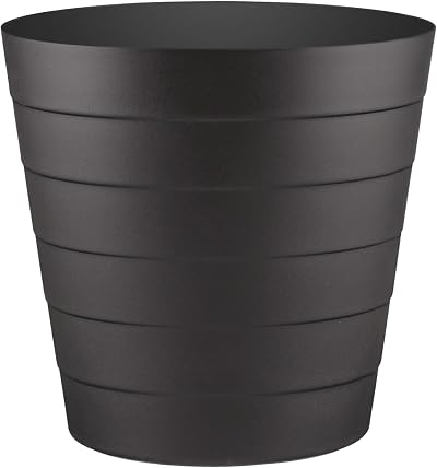 Zuvo 8L Plastic Paper Bin Wave Design Black Office Desk Bin