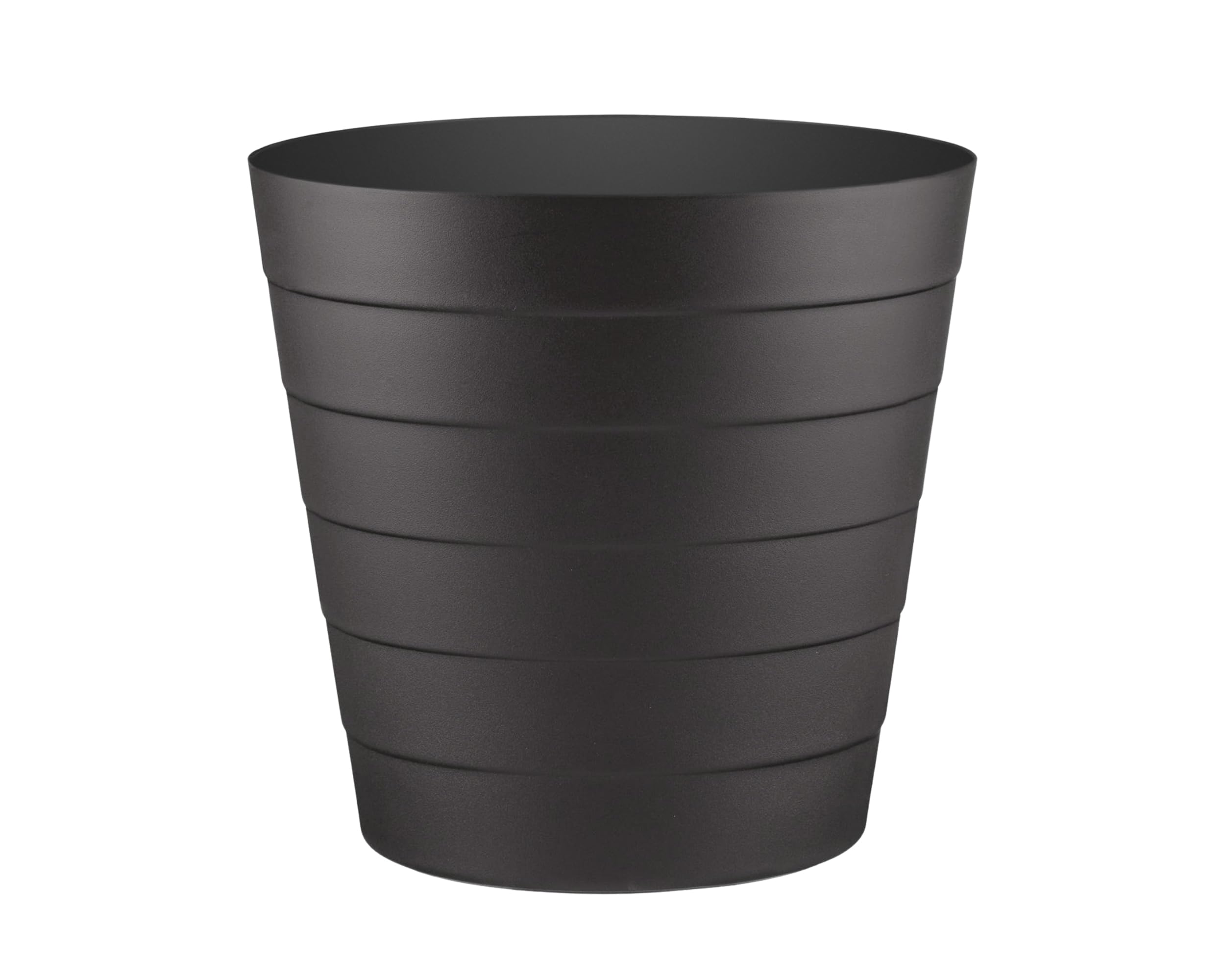 Zuvo Plastic Paper Bin 8L - Shatter-Proof Waste Basket for Office Desk & Bedroom Bin - Ideal Paper Bin with Wave Design - Black