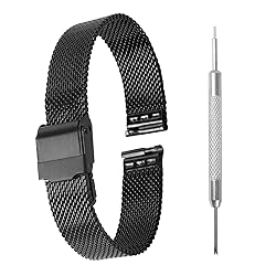 Winfox Stainless Steel Mesh Watch Band for Men