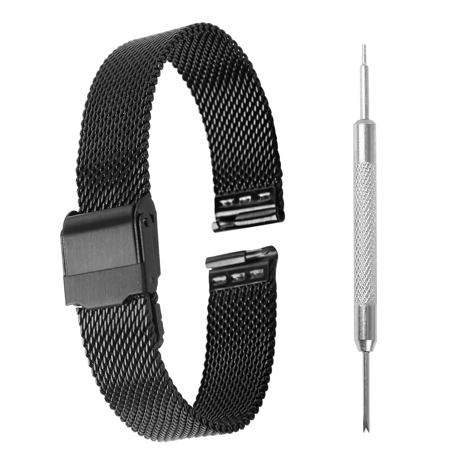 Winfox Stainless Steel Mesh Watch Band for Men