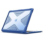 Fintie Case for MacBook Air 13 Inch A2337 (M1) / A2179 / A1932 (2018-2021 2022 Release) - Heavy Duty Hard Shell Cover with TPU Bumper for MacBook Air 13 Retina Display with Touch ID, Blue