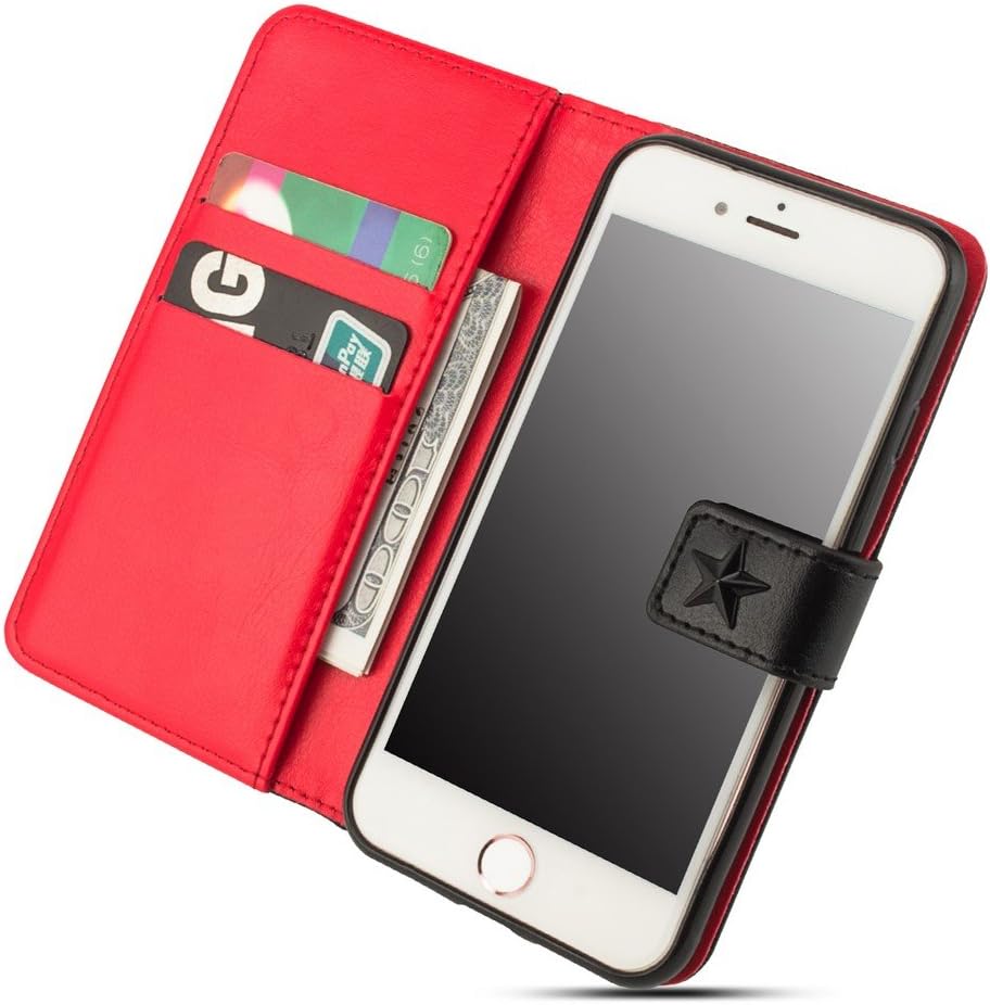 Amazon Iphone 7 8 ケース 手帳型 かっこいい スタッズ あいふぉん8ケース人気 Icカード収納 あいほん8 携帯ケース あいふぉん7 スマホケース レザー 黒 ブラック Amo2401 ケース カバー 通販