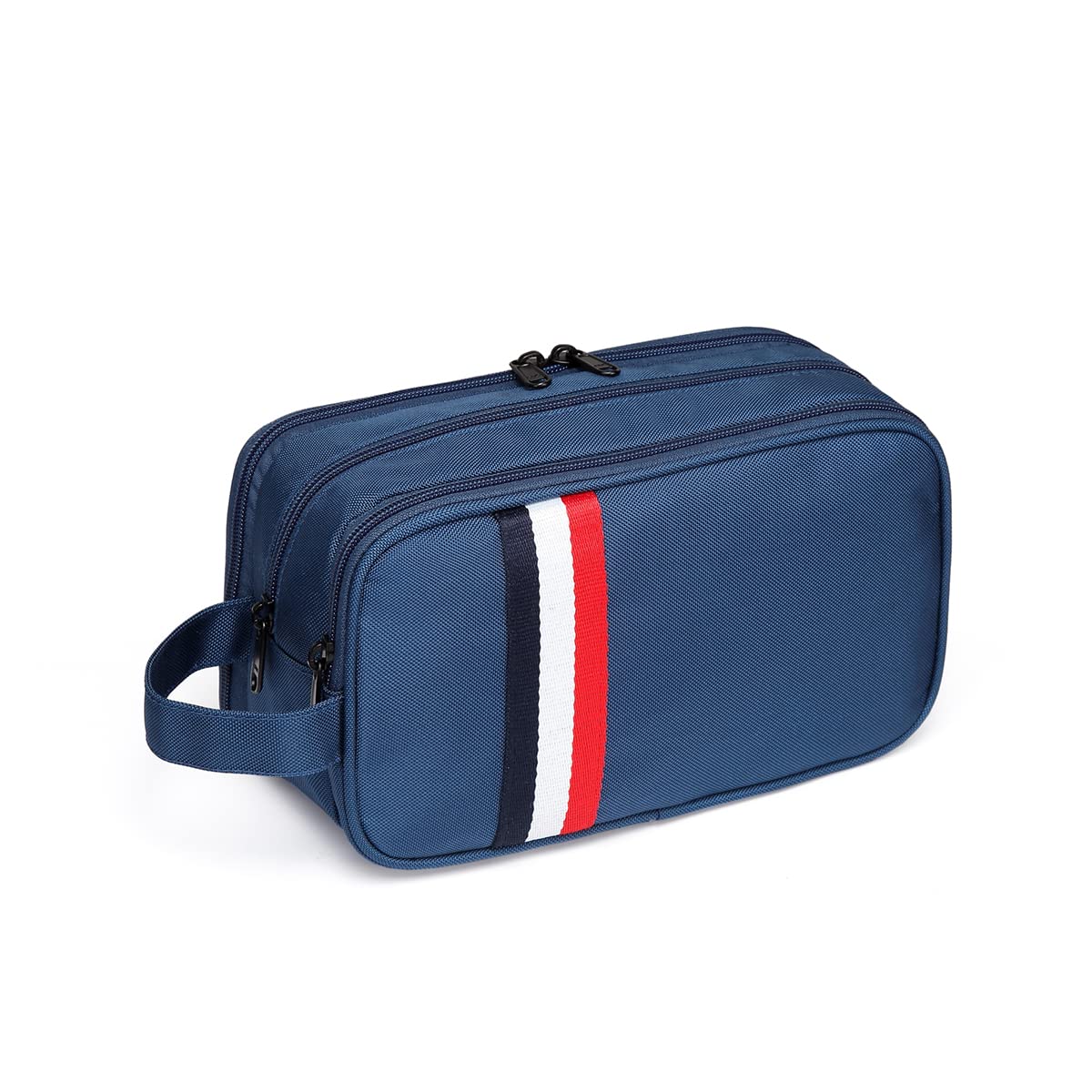 Toiletry Bag, VASCHY Unisex Water Resistant Wash Bag with Three Separate Zipped Compartments Travel Toiletry Bag Cosmetic Bag Portable Shaving Bag Makeup Organizer, Blue