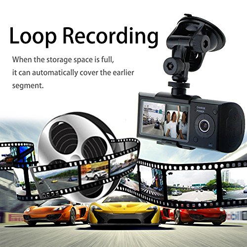 Awolf Dual Lens Dash Cam,2.7" Car DVR Vehicle Camera Video Recorder Car Camera with GPS Module G-Sensor - Thumbnail 2