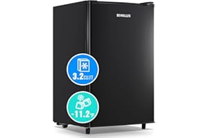 DEMULLER 3.2 Cu.Ft Upright Freezer with 7 Adjustable Thermostat Stand-up Single Door Compact Freezers with Rapid Cooling Technology for Home Kitchen Dorm Black