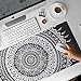 iLeadon Desk Pad Protector, Large Gaming Mouse Pad 35.1 x 15.75-inch 2.5mm Thick, Cute Desk Decor, Office Desk Writing Pad with Non-Slip Rubber Base for Home Office Work Accessories, Black Mandala