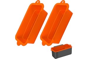 ARTSHU Silicone Grease Cup Liners for Black-Stone 36 28 22 17 Inch Griddle, 2 Pack Reusable Drip Pans Grill Catchers Black-Stone Griddle Accessories, Orange