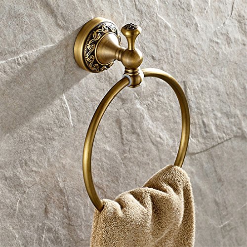 WINCASE Modern Style 4 Piece Bath Hardware Accessory Set of High Grade Brass Antique Brass Finish Suitable for Bathroom Toilet including Towel Bar Towel Ring Toilet Paper Holder and Clothes Hook