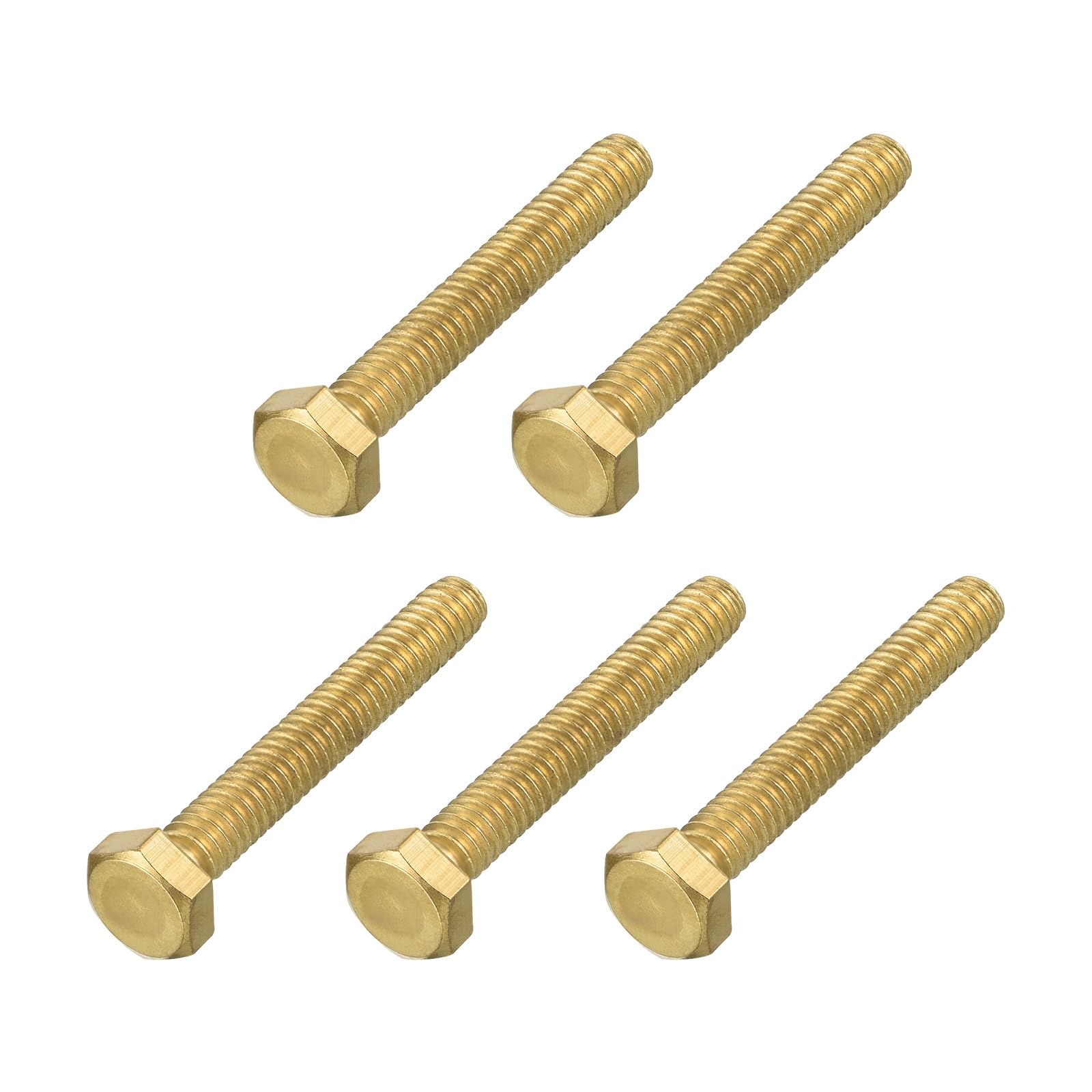 METALLIXITY Hex Head Screw Bolt (1/4-20x1-3/4") 5Pcs, Brass Fully Threaded Solid Brass Hex Bolts Machine Screws - for Machinery Repair โ image 1