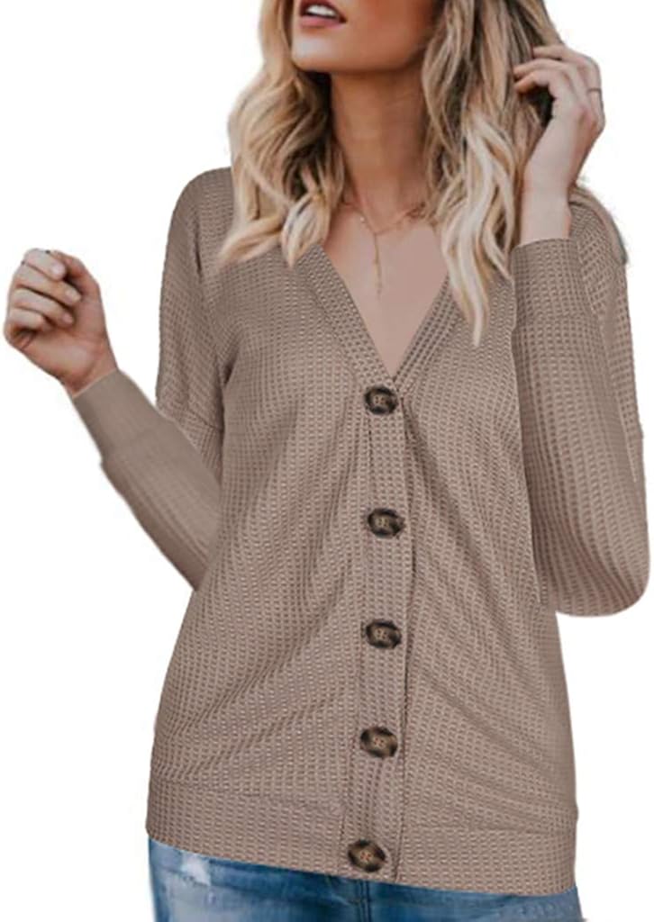 Damen Strickjacke Mit Knöpfen - Eleganter Cardigan Für Herbst & Winter