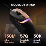 Glorious Model D3 Wired Gaming Mouse Ultralight 57g 30K DPI BAMF 3.0 view 2