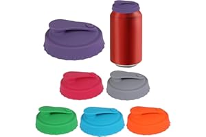 ACTIMED 6Pcs Soda Can Cover Lids, Silicone Can Lid Can Protector, for Soda Coke Pop Beer Energy Drink Juice Beverage for 2.1I
