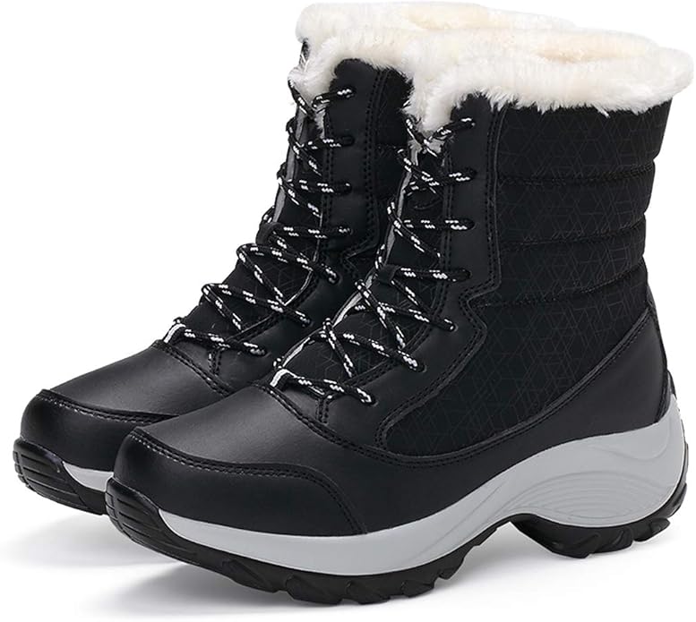 Snow Boots for Women Plus Velvet Warm Waterproof Mid Calf Winter Boots