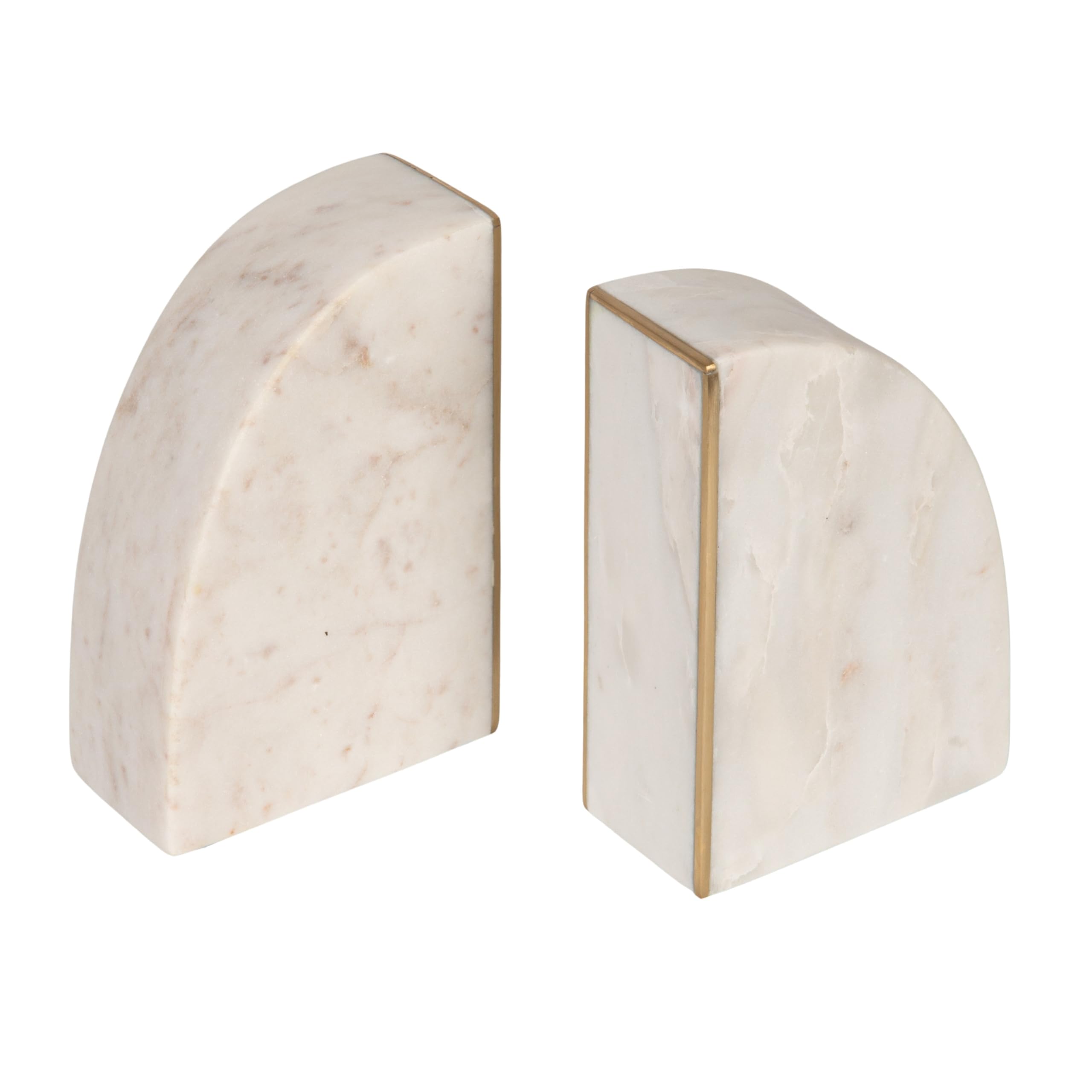 View 1 of **Similar item**
Bloomingville 2-Piece Marble Bookends with Brass Inlay, Gold Finish, White