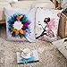 HGOD DESIGNS Flower Fairy Girl with Pink Wing Elves and Butterflies Throw Pillow Case Cushion Cover Fashion Home Decorative Sofa Bedroom Pillowcase Gift Double Sides Printed 18x18