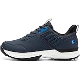 FitVille Wide Golf Shoes for Men, Wide Toe, Slip-on, Hands Free, Stability, Comfortable, Grip, Traction, 6 Non-Removable Cleats, Golf Course