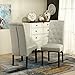LSSBOUGHT Button-tufted Classic Accent Dining Chairs with Solid Wood Legs, Set of 2 (Beige)
