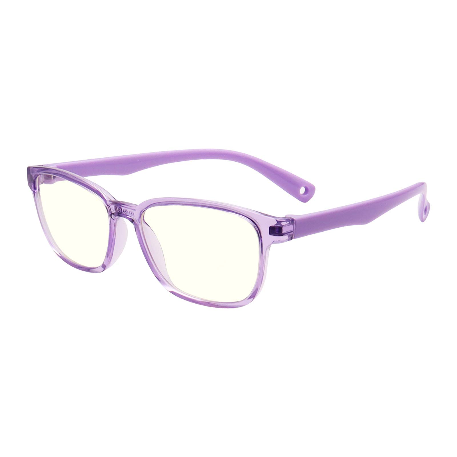 Anti Blue Light Glasses for Kids Computer Glasses,UV Protection Anti Glare Eyeglasses Computer Glasses Video Gaming Glasses for Children (Transparent Purple))