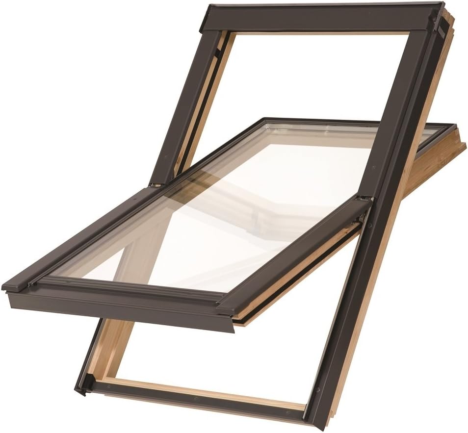 RoofLITE (VELUX style) DPX M4A (78cm x 98cm) Centre-Pivot Pine Roof Window and TFX Tile Flashing Package