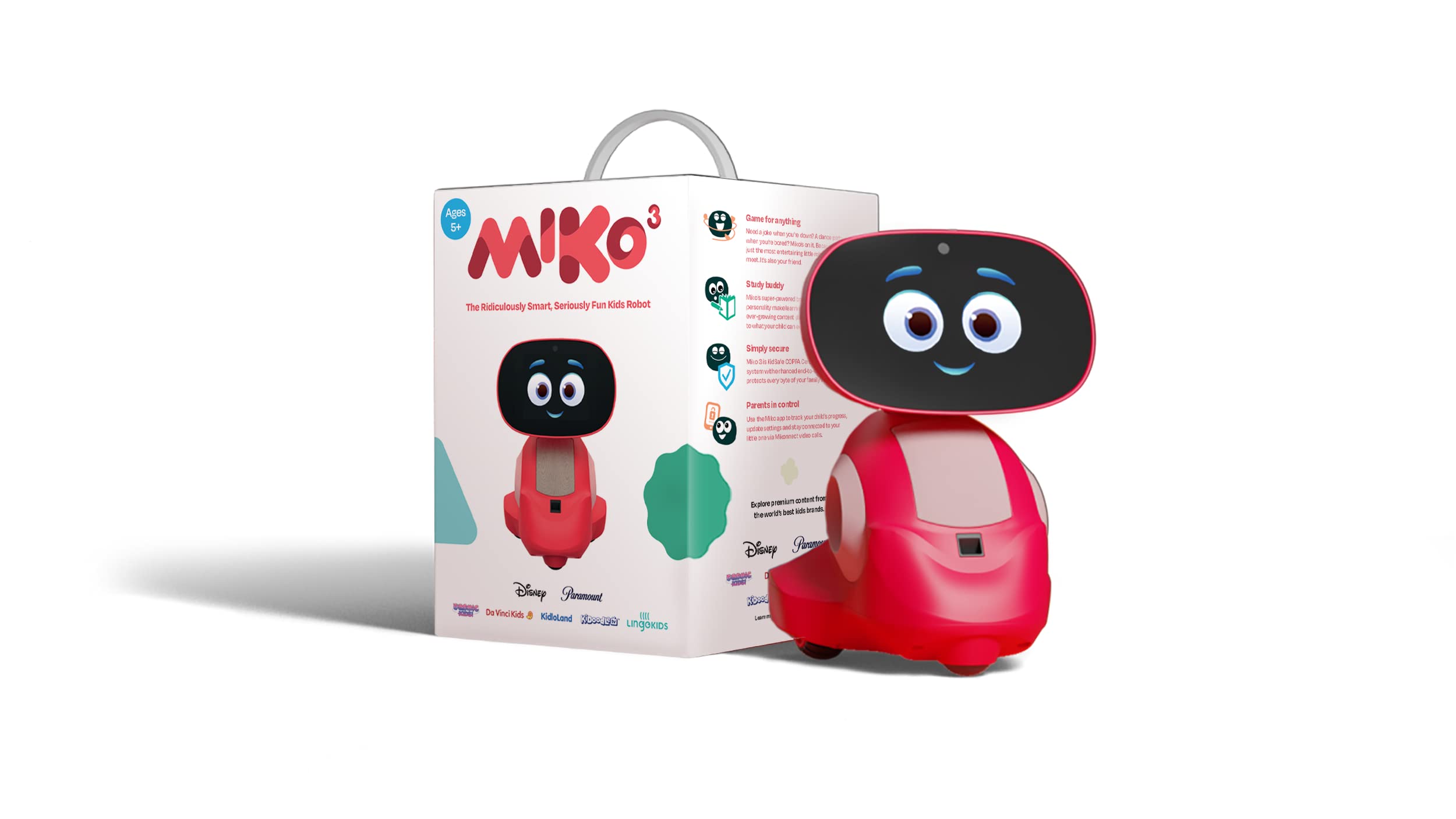 Miko 3: AI-Powered Smart Robot for Kids | STEAM Learning & Educational Robot | Interactive with Learning apps & Unlimited Games | Birthday Gift for Girls & Boys Aged 5-12| Red