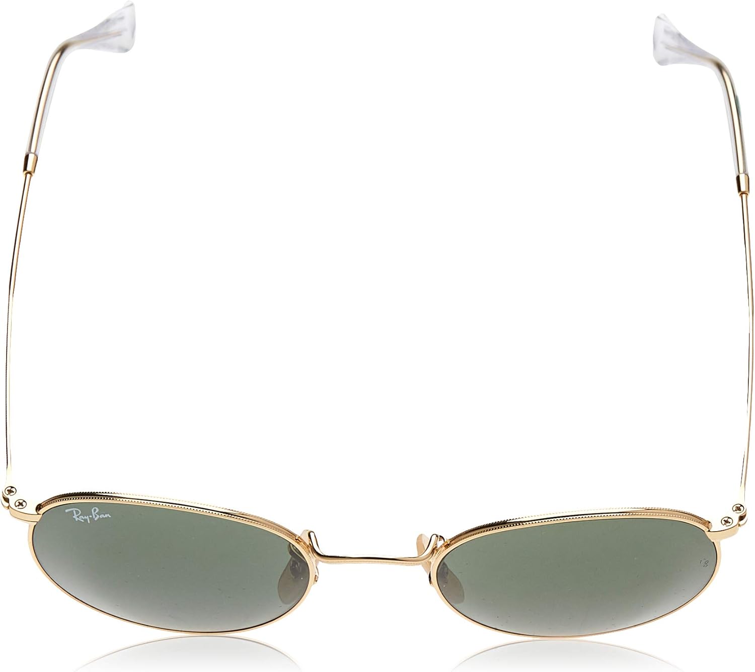 Ray-Ban RB3447 Metal Polarized Round Sunglasses, Gold/Green, 53 mm: Ray-Ban: Shoes