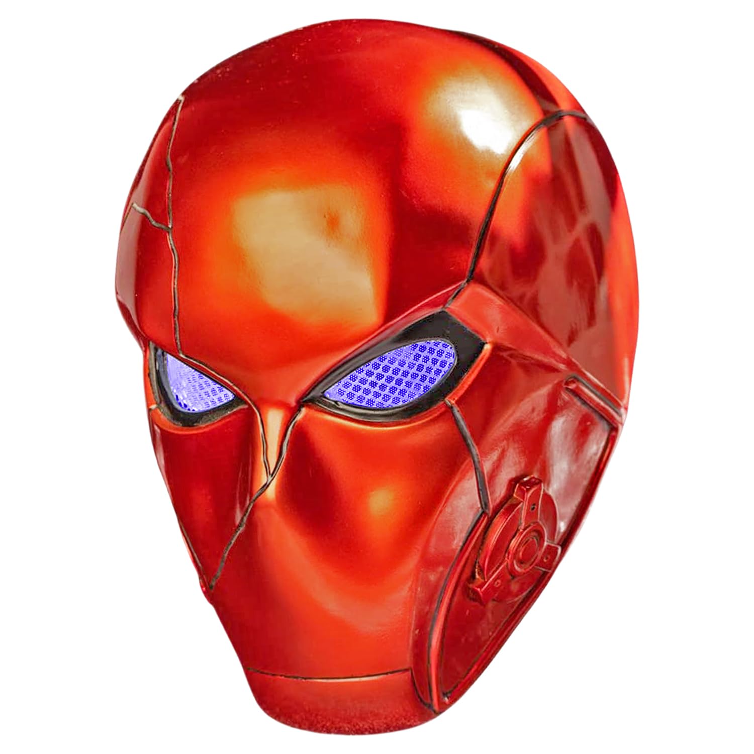 Photo 1 of (minor functional) Red Resin Helmet for Adults Full Face Anim Mask with Battle Scars Anti-Hero Cosplay Costume Men- Collectibles