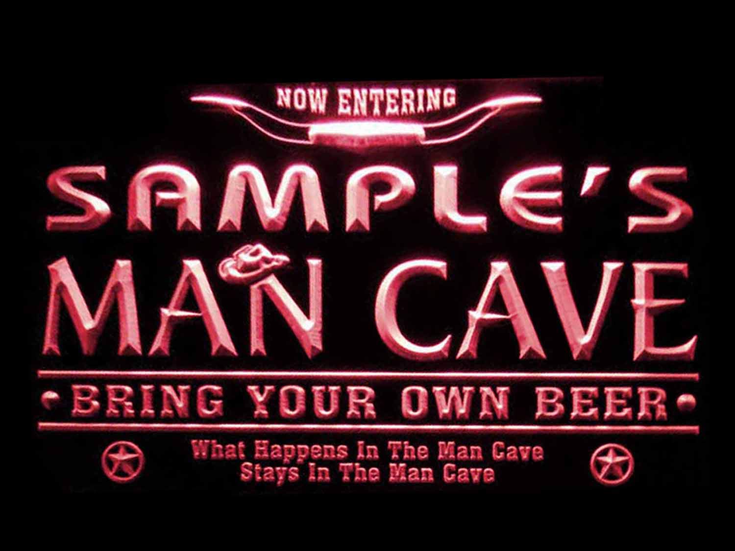 ADVPRO pb-tm-k Man Cave Name Personalized Custom Game Room Cowboys Bar Beer LED Neon Sign Pink 16x12