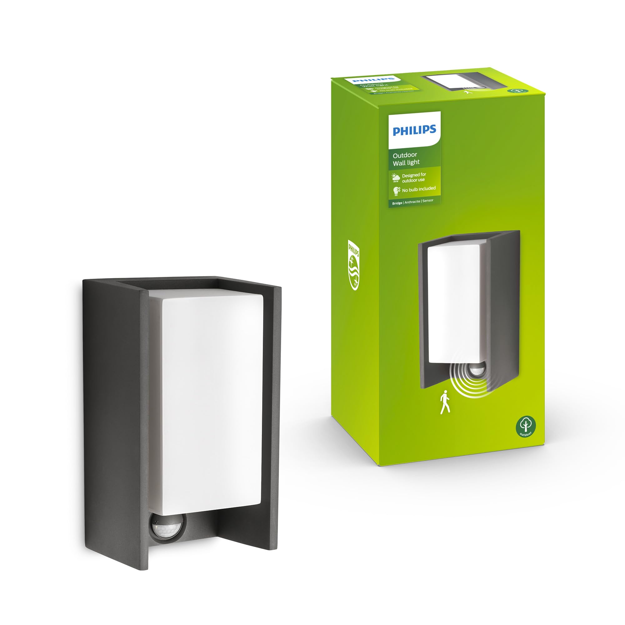 PHILIPS Applique murale BRIDGE - 15W - Détecteur de mouvement - Anthracite
