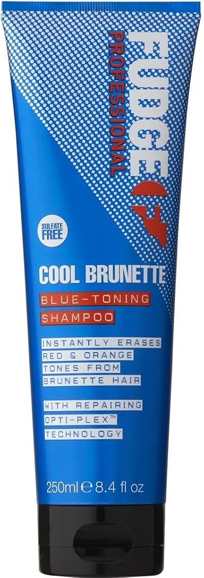 Fudge Professional Blue Toning Shampoo Cool Brunette 250ml Removes Orange Red