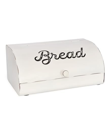 ホワイト メタル ブレッドボックス　ホーロー Amazon.com: CTW Home Vintage Bread Box: Home & Kitchen
