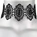Twilight's Fancy Hexagonal Filigree Venice Black Lace Choker Necklace -- Size Small