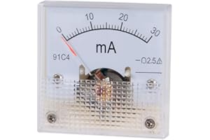 uxcell Analog Current Panel Meter DC 0-30mA 91C4 Ammeter for Auto Circuit Testing Charging Battery Ampere Tester Gauge