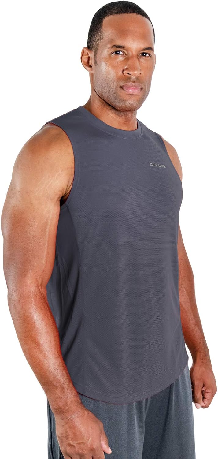 DEVOPS 3 Pack Men's Muscle Shirts Sleeveless Dri Fit Gym Workout Tank Top: Clothing