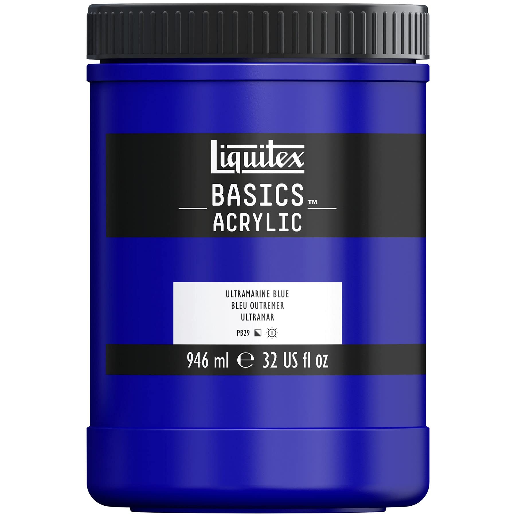 LIQUITEX Basics 4332380 Acrylic Paint, Mono-pigmented Artist Pigments, Lightfast, Medium Viscosity, Archive Quality, Silky Gloss Finish, 946 ml Pot, Ultramarine Blue — image 1