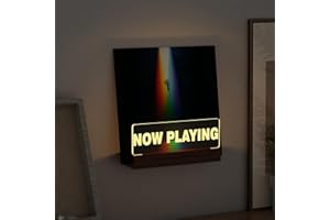 Ammonite Light up Now Playing Vinyl Record Stand Wall Mount, Now Playing Record Player Stand, Wooden Acrylic Holder for Vinyl