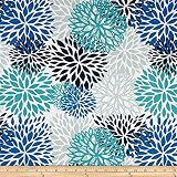 Premier Prints Indoor/Outdoor Blooms Fabric by The Yard, Blue Vista